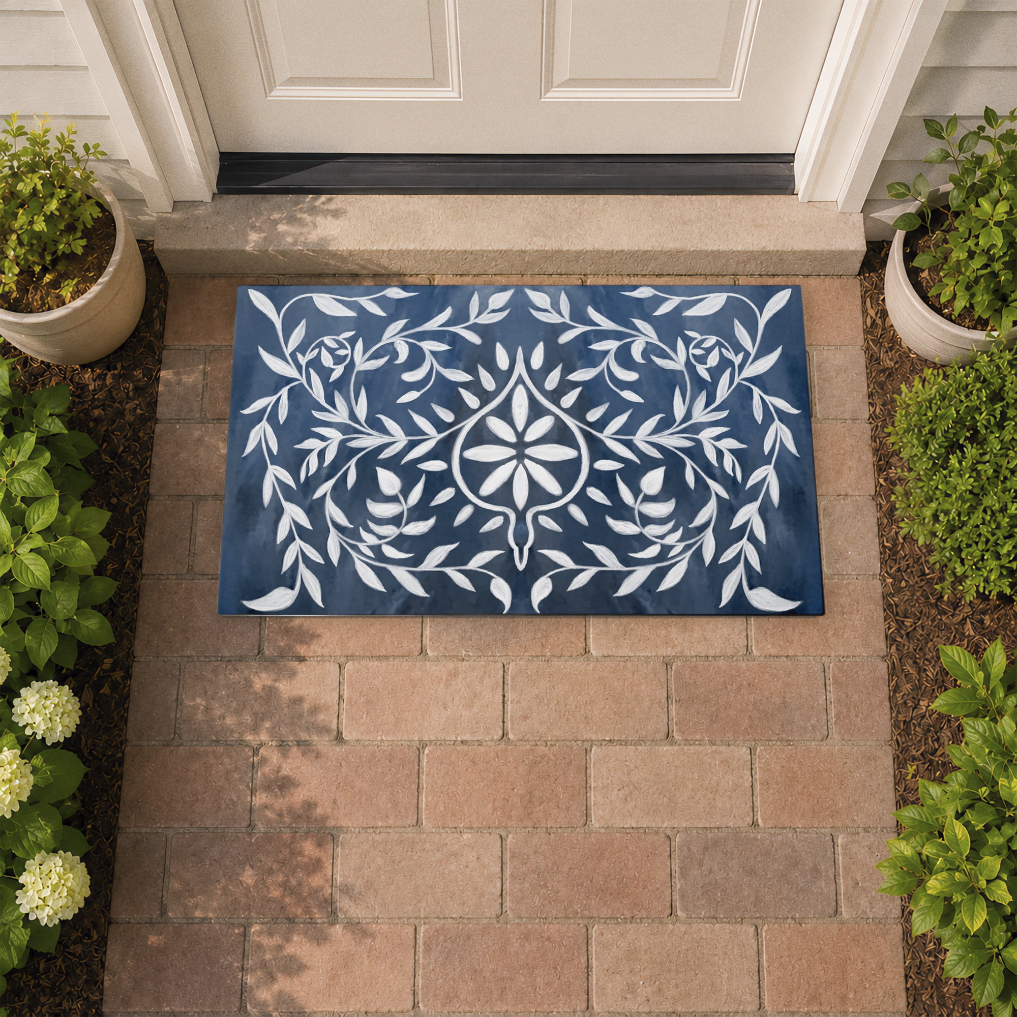 Stupell Industries Symmetrical Botanical Leaves Printed Outdoor Door Floor Mat, design by Ziwei Li