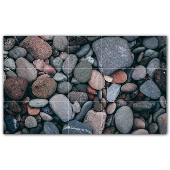 Picture-Tiles.com: Rocks Ceramic Tile Wall Mural WAL500925-53M. 30"W x 18"H using (15) 6" x 6" Ceramic Tiles-Satin Finish