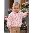 thumbnail image 6 of RUINIXCW Toddler Baby Girl Fleece Sweatshirt Infant Girls Fall Winter Warm Clothes Leopard Print Long Sleeve Half Zip Front Pocket Pullovers Tops, 6 of 10