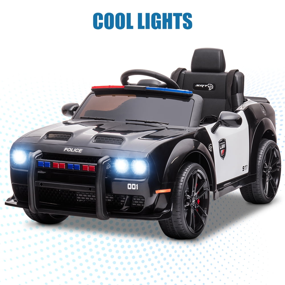 12V Power Wheels Electric Toy Cars Motorized Vehicles for Girls Boys LED Lights Horn Hooseng Kids Ride on Car Truck with Remote Control Music Safety Belt Black USB 