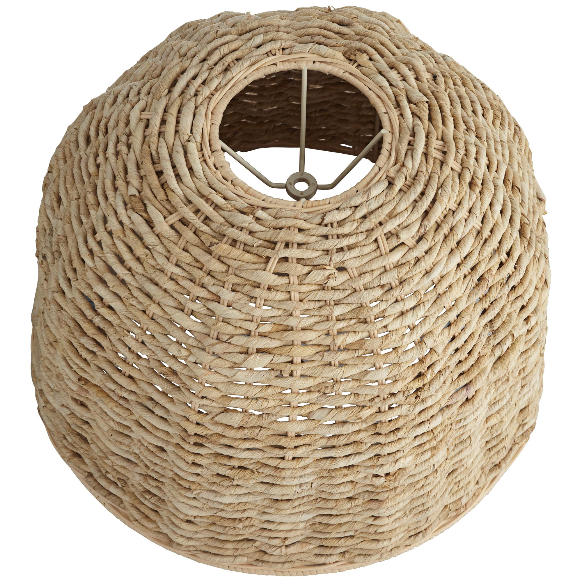 Springcrest 5" Top x 16" Bottom x 12" High x Lamp Shade Replacement Medium Drum Round Coastal Tropical Woven Husk Harp Finial