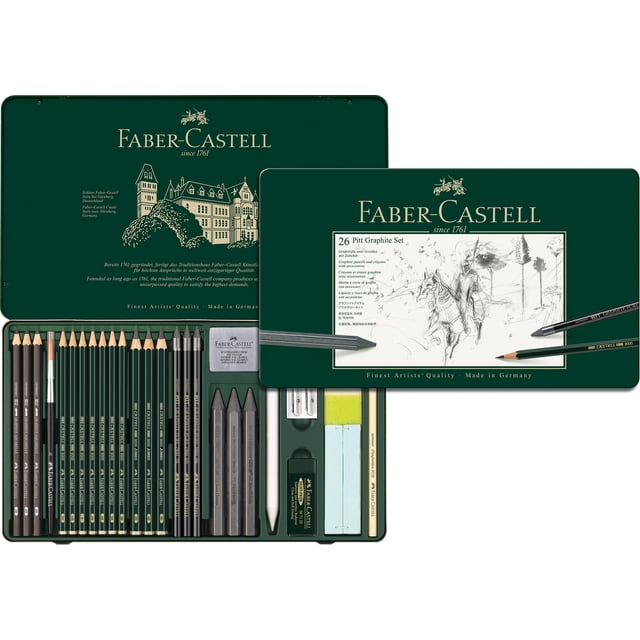 Set de grafito Faber-Castell Pitt de 26 piezas con accesorios