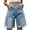 Blue, variant on Kovlvoll Jean Shorts Womens Wide Leg Button High Waisted Summer Solid Color Fashion Denim Short Pants with Pockets