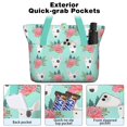 thumbnail image 2 of Tote Bag for Women - Bull Terrier Dog and Flower Florals Shoulder Bag - Large Utility Work Duffle Bag with Zipper Handbag for Travel, Work, Sprots, 2 of 5