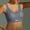 Blue, variant on Women's Striped Ribbed Wireless Bra Wavy Edge Comfort Bralette with Wide Shoulder Straps Seamless Full Coverage Everyday Bra for Ladies