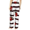 thumbnail image 3 of Haiem Ladybugs on Black and White Striped1 Women's Pajama Pants Ultra Lightweight Pjs Bottoms Sleepwear Bottom Pants With Pocket Drawstring-Small, 3 of 9