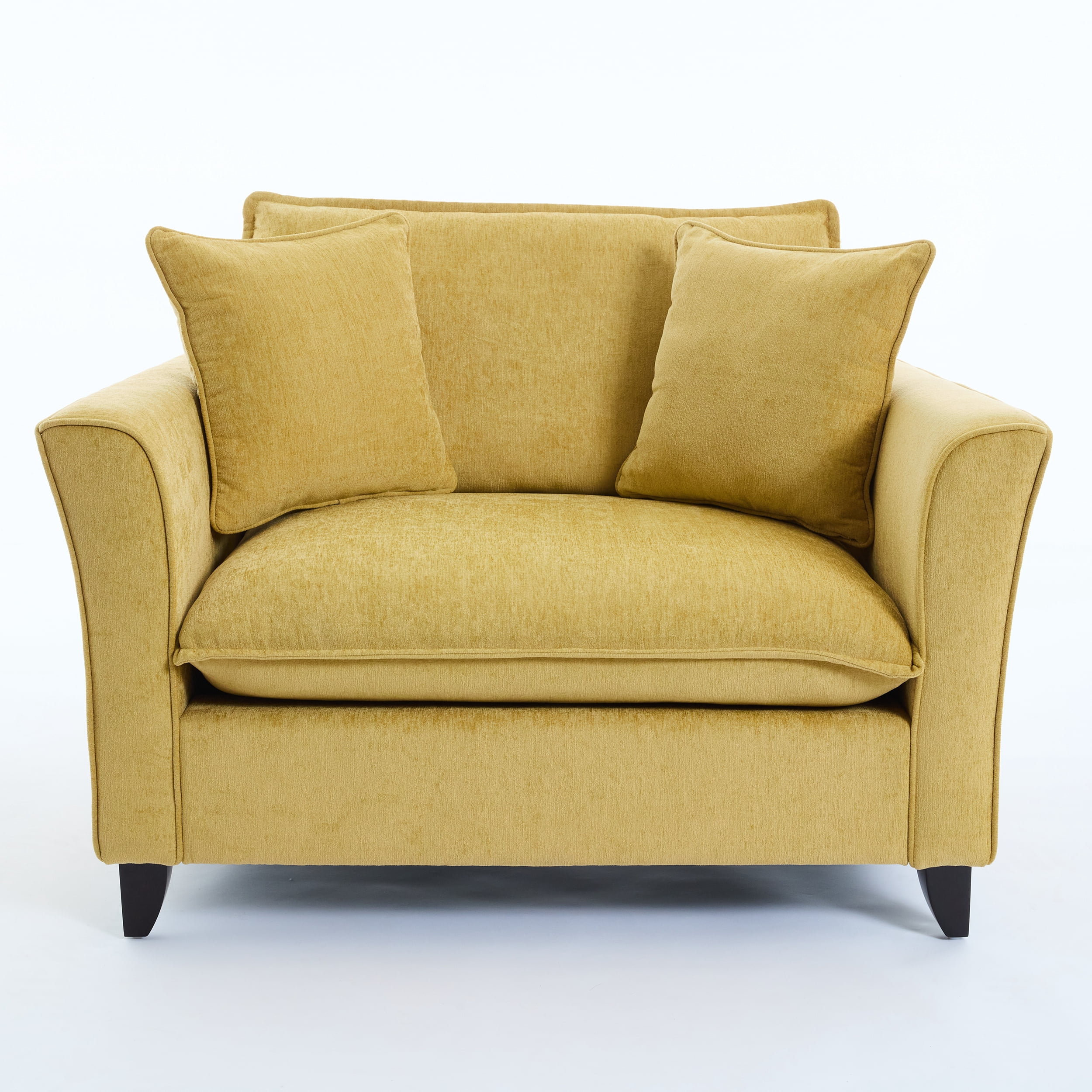 Euroco 46.9" Oversized Armchair, Chenille Fabric, Comfy Chair and a Half Single Sofa with Pillow for Living Room Bedroom Office Apartment, Yellow