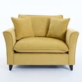 thumbnail image 6 of Euroco 46.9" Oversized Armchair, Chenille Fabric, Comfy Chair and a Half Single Sofa with Pillow for Living Room Bedroom Office Apartment, Yellow, 6 of 9
