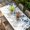 White Blue, variant on Green Leaves Table Cloths for 6 Foot Rectangle Tables, Summer Botanical Patio Waterproof Elastic Fitted Tablecloths, Washable Rectangular Table Cover for Camping