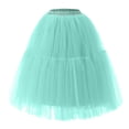 thumbnail image 2 of Bovxnpu Plus Size Skirts For Women, Women's High Waist A-Line Skirt Flared Midi Skirt, Womens Pleated Gauze Knee Length Skirt Adult Dancing Skirt Free Size, 2 of 4
