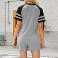 thumbnail image 4 of Conjunto de dos piezas de camiseta de cuello redondo de manga corta informal de verano sexy a la moda para mujer Pompotops qwe22700, 4 of 4