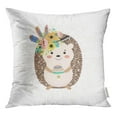 thumbnail image 1 of RYLABLUE Dessin Animé Hedgehog Champignon en Ses Pattes Fleurs et Plumes Housse de Coussin, 1 of 1