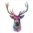 thumbnail image 3 of Deer Duvet Cover Set, Illustration of Male Stag with Soft Pale Colors Antlers Wildlife Nature Print, Decorative 3 Piece Bedding Set with 2 Pillow Shams, Queen Size, Pink Lilac, by Ambesonne, 3 of 3