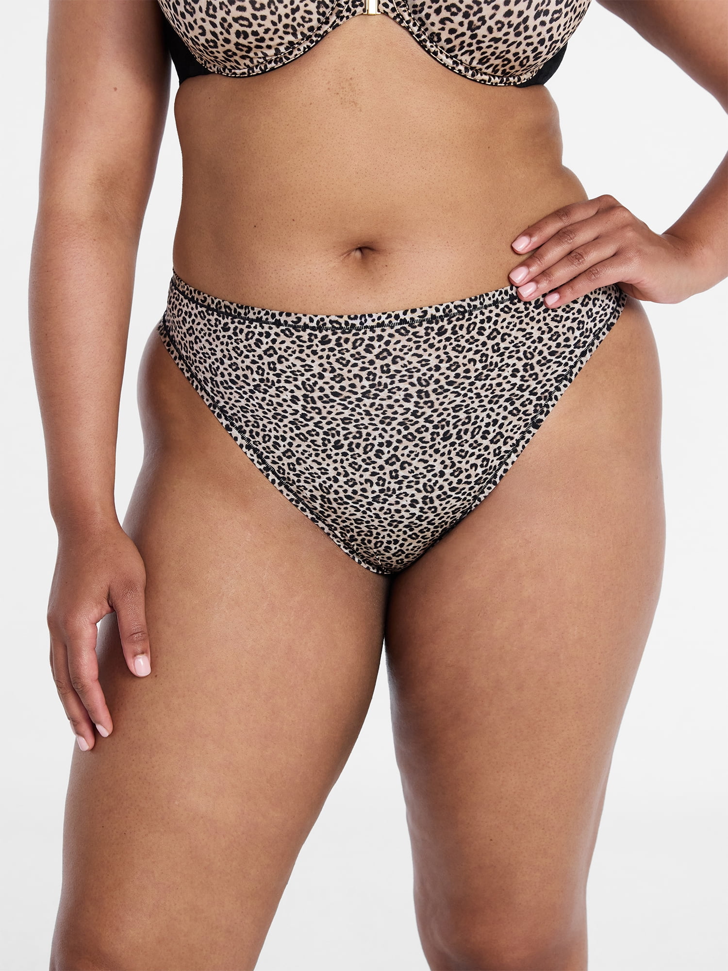 Joyspun Women's Shine Micro Thong Panties, 3-Pack, Sizes XS-XXXL