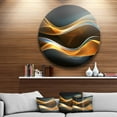 thumbnail image 2 of Designart 3D Gold Waves in Black Metal Wall Art Print, 29" x 29", 2 of 3