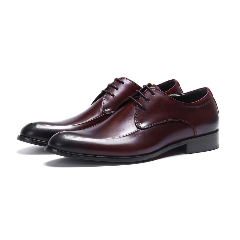 mens burgundy dress shoes Beaune Cap-Toe Oxford leather sole with blocked heel Also available in bright and neutral colors Bespoke Handmade Burgundy Shaded Oxford