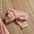 thumbnail image 4 of Flower Girl Dress,Baby Girls Solid Ribbed Autumn Long Sleeve Princess Dress with Headbands,Coordinated Outfit, Seasonal Clothing,Toddler Girl Dress,Pink,2-3 Years, 4 of 5