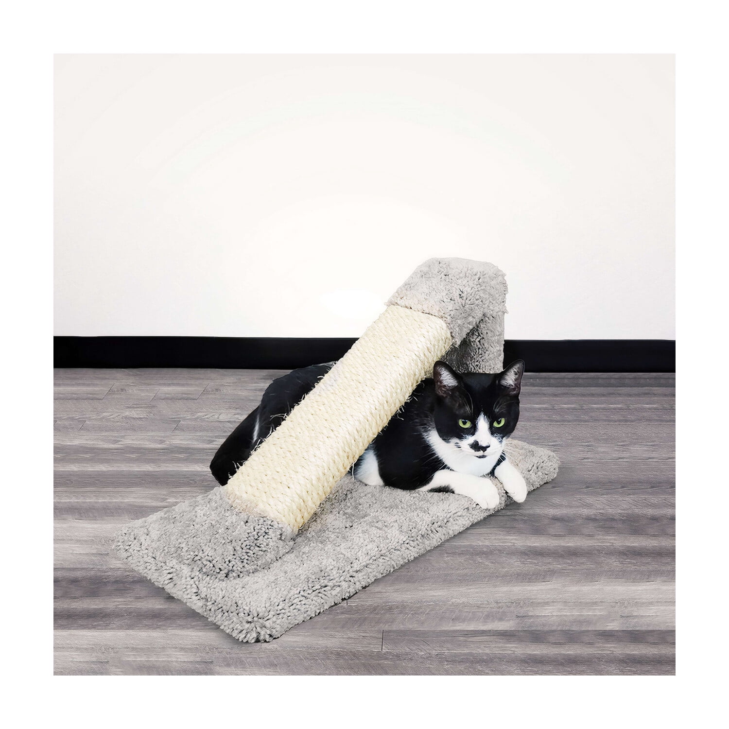 Asian Aesthetics Round Multi Scratcher - 16 x 16 x 24 inches, Scratch Prevention Cat Post, Carpet Material, Easy to Assemble in Brown Color