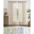 thumbnail image 2 of Cortinas transparentes bordadas con hojas de jinchan, 213 x 213 cm, 2 paneles, 2 of 9