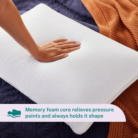 Sleep Innovations Classic Memory Foam Pillow, King Size, Breathable Knit Cover, 5-Year Warranty