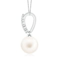 thumbnail image 2 of ANGARA Freshwater Cultured Pearl Pendant with Diamonds in Platinum for Women | June Birthstone, Birthday, Anniversary, Jewelry Gift for Women | Pearl Necklace, 2 of 6