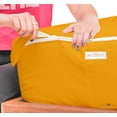 thumbnail image 3 of Zip-On Fitted Sheet Set - Designed for Mattresses with Up to 8" Inch Deep Pockets - Includes 1 Fitted Sheet Base and 2 Zip-On Sheets Twin XL Size - 600 TC - Yellow Color, 3 of 4
