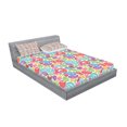 thumbnail image 2 of Ambesonne Paisley Fitted Sheet & Pillow Sham Set, Modern Striped Oriental, Full, Multicolor, 2 of 2
