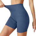 thumbnail image 2 of CFLVAEK Biker Shorts for Women Quick Dry High Waisted Yoga Shorts Seamelss Ribbed Tummy Control Workout Shorts Blue L, 2 of 8