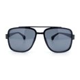 thumbnail image 3 of Mens Luxury Oversized Rectangular Designer Fashion Racer Plastic Sunglasses Shiny Black - Smoke, 3 of 6