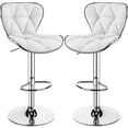 thumbnail image 3 of Yaheetech Ensemble de 2 Tabourets de Bar Pivotants Modernes Réglables avec Dossier et Repose-Pieds, Blanc, 3 of 8