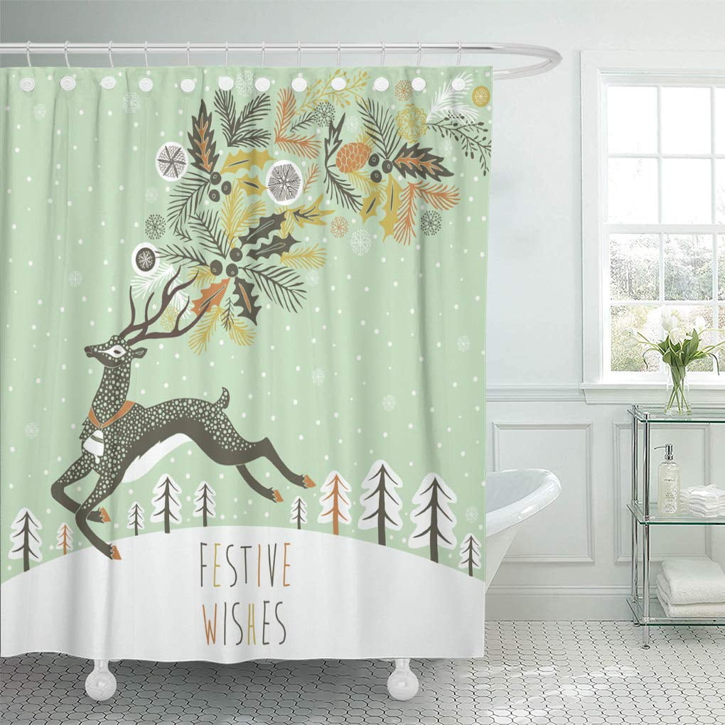 CYNLON Vintage Reindeer Christmas Holiday Winter Elegant Deer Happy