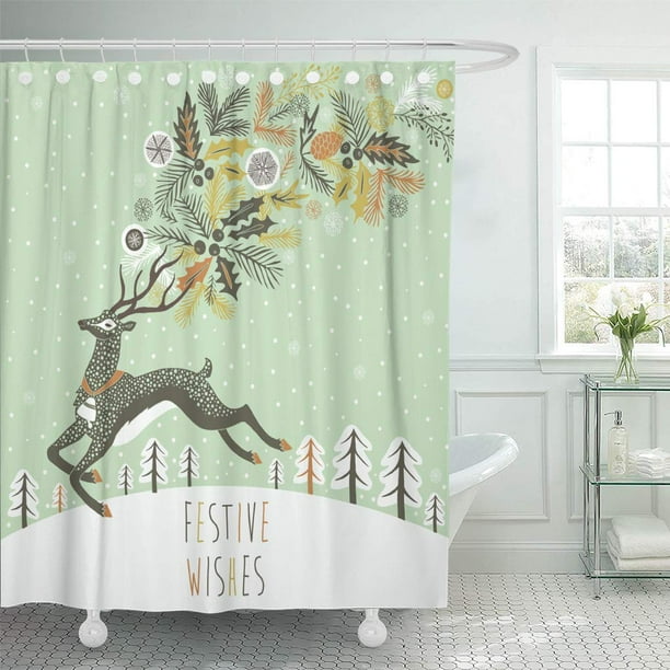 CYNLON Vintage Reindeer Christmas Holiday Winter Elegant Deer Happy