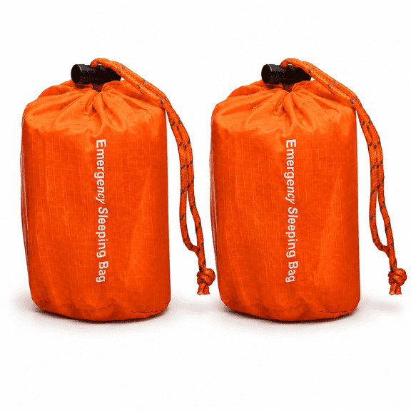 Emergency Sleeping Bag - 84"x36" Thermal Mylar Bivy Sack Waterproof Lightweight &pact Blanket For Camping Hiking Outdoor Travel