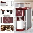 thumbnail image 2 of SIFENE Cafetière 3 en 1 à Portion Individuelle : Machine à Café Compatible avec Capsules K-Cup et Café Moulu, Cafetière Instantanée, Infuseur à Thé - Réservoir d'Eau Amovible de 50 Oz, 120 V 1150 W, Rouge, 2 of 12