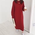 thumbnail image 5 of Suéter de mujer de invierno suelto adelgazante suéter largo falda sobre la rodilla jersey de fondo vestido de punto, 5 of 5