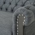 thumbnail image 3 of Noble House Leesburg Tufted Fabric 3 Seater Sofa, Charcoal Fabric, 3 of 11