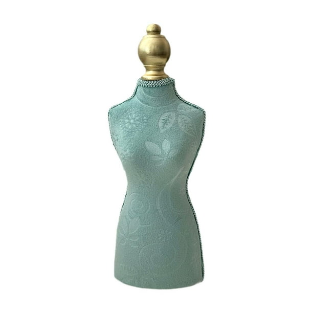 Exhibidor de collares, busto, maniquí, decoración, accesorio de fotografía de moda, joyería Verde