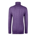 thumbnail image 5 of Women's Fashionable Solid Color High Neck Long Sleeved Sweater Pullover Sweater Top for Fall Winter Comfortable Everyday Fashion,Purple,S, 5 of 7