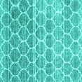 thumbnail image 1 of Ahgly Company Machine Washable Indoor Square Abstract Turquoise Blue Contemporary Area Rugs, 5' Square, 1 of 4