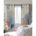 thumbnail image 3 of Ocean Corals Blackout Curtains for Bedroom Living Room, Summer Beach Coral Sea Stars Retro Texture 84 In Long Thermal Insulated Room Darkening Drapes Grommet Window Treatments, 42 x 84 In, 3 of 9