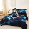 thumbnail image 4 of Manfei Race Car, 7-Piece King Bedding,Electric Spark Pattern King Bed in a Bag,Blue,Black Reversible, 4 of 7