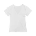 thumbnail image 4 of Tops For Women Trendy Casual Sexy V Neck Solid Color Short Sleeved T Shirt Top Shirts For Women, 4 of 4