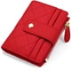 thumbnail image 1 of Cartera para mujer, tarjetero, pequeño monedero con bloqueo RFID, lindo pequeño bolsillo de cuero para mujeres, niñas, mini monedero corto (rojo granate), 1 of 5