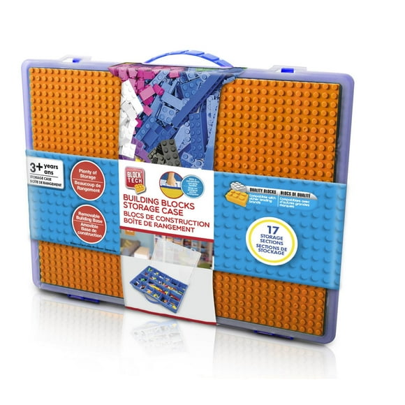 Block Tech Building Blocks Storage Case with Base Plate Lid