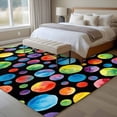 thumbnail image 4 of Cute Colorful Point Large Area Rugs 8x10 ft Vintage Watercolor Blue Red Green Polka Dots Black Washable Rug Non Slip Indoor Carpet Absorbent Floor Mat for Living Room Bedroom Dining Room, 4 of 9