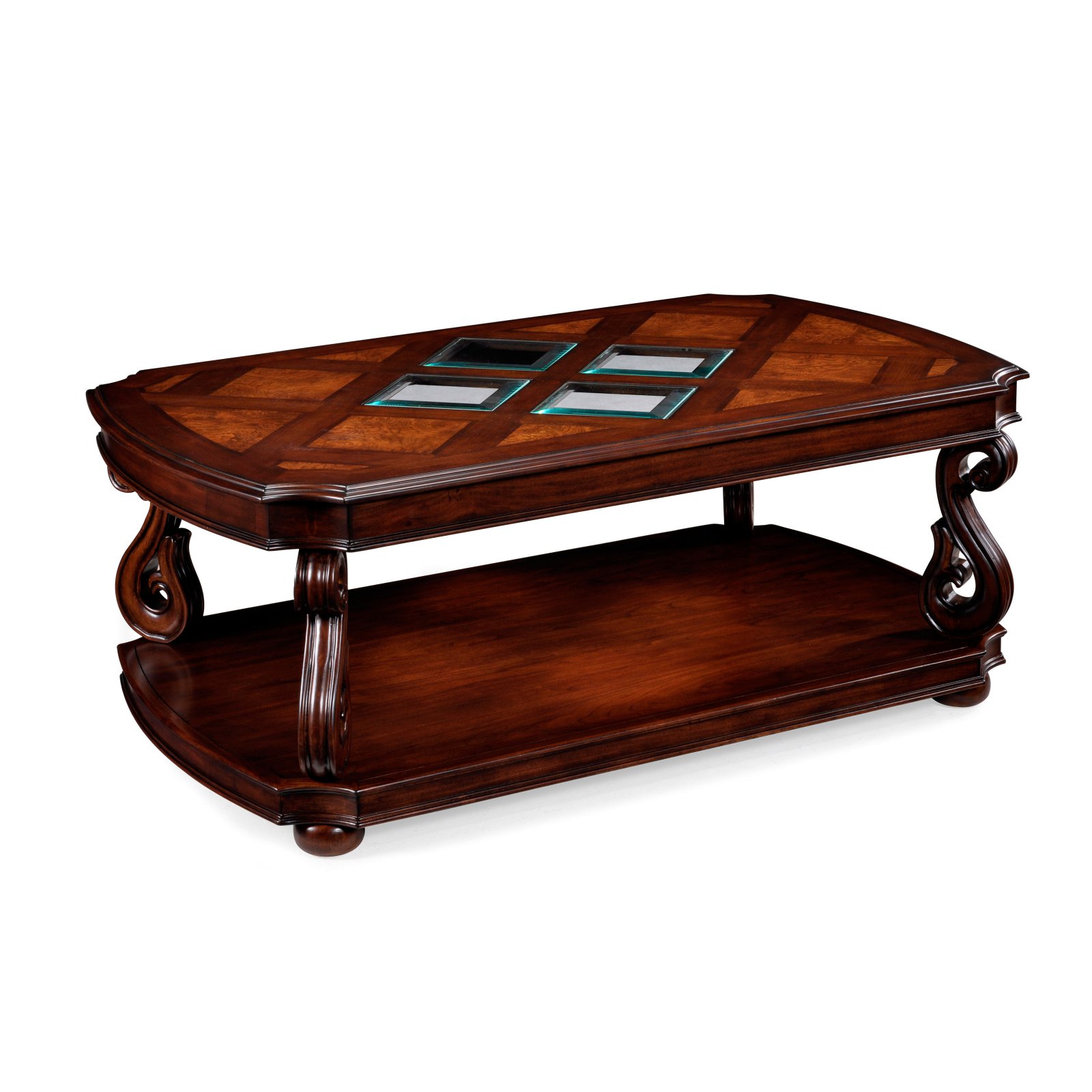 Magnussen T1648 Harcourt Wood Rectangular Coffee Table With Casters Walmart