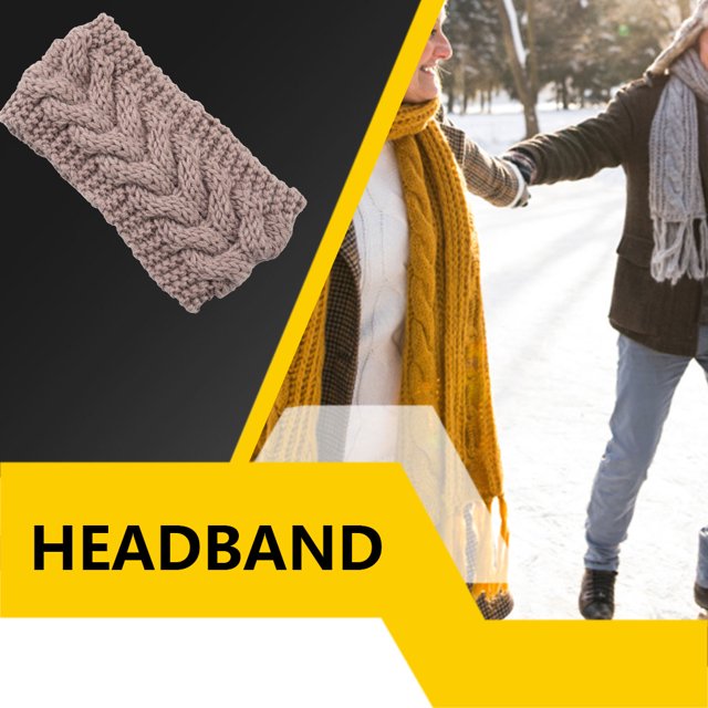 Bandeau d'Hiver pour Femmes, Protecteur de Tête Élastique, Coussinets d'Oreilles Chauds pour Sports d'Hiver, Style Simple, Accessoires pour Cheveux pour Femmes, Camée Marron