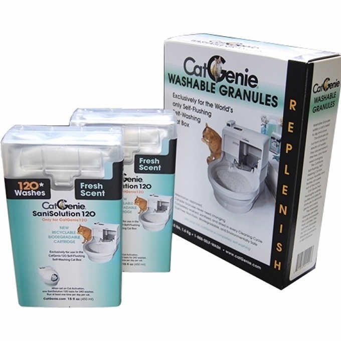 CatGenie 120 SaniSolution Smart Cartridges Fresh Scent Washable Granules Walmart