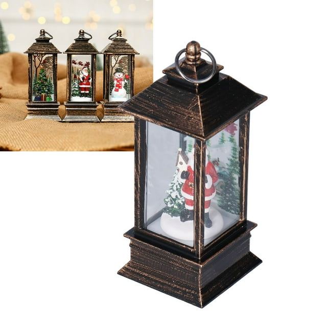 ESTINK Lanterne en Forme de Lampe de Rue Éclairée Boule de Neige de Noël Décoration de Fête à Domicile, Lanterne Boule de Neige Éclairée, Lampe de Noël