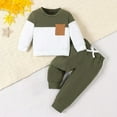 thumbnail image 3 of Gytharion Toddler Baby Boys 2 Piece Fall Outfit Sweatsuits Set Kids Fleece Long Sleeve Sweatshirts and Sweatpants Cute Casual Colorblocking Tracksuits Sets for Boys, 6M-3Y, 3 of 7